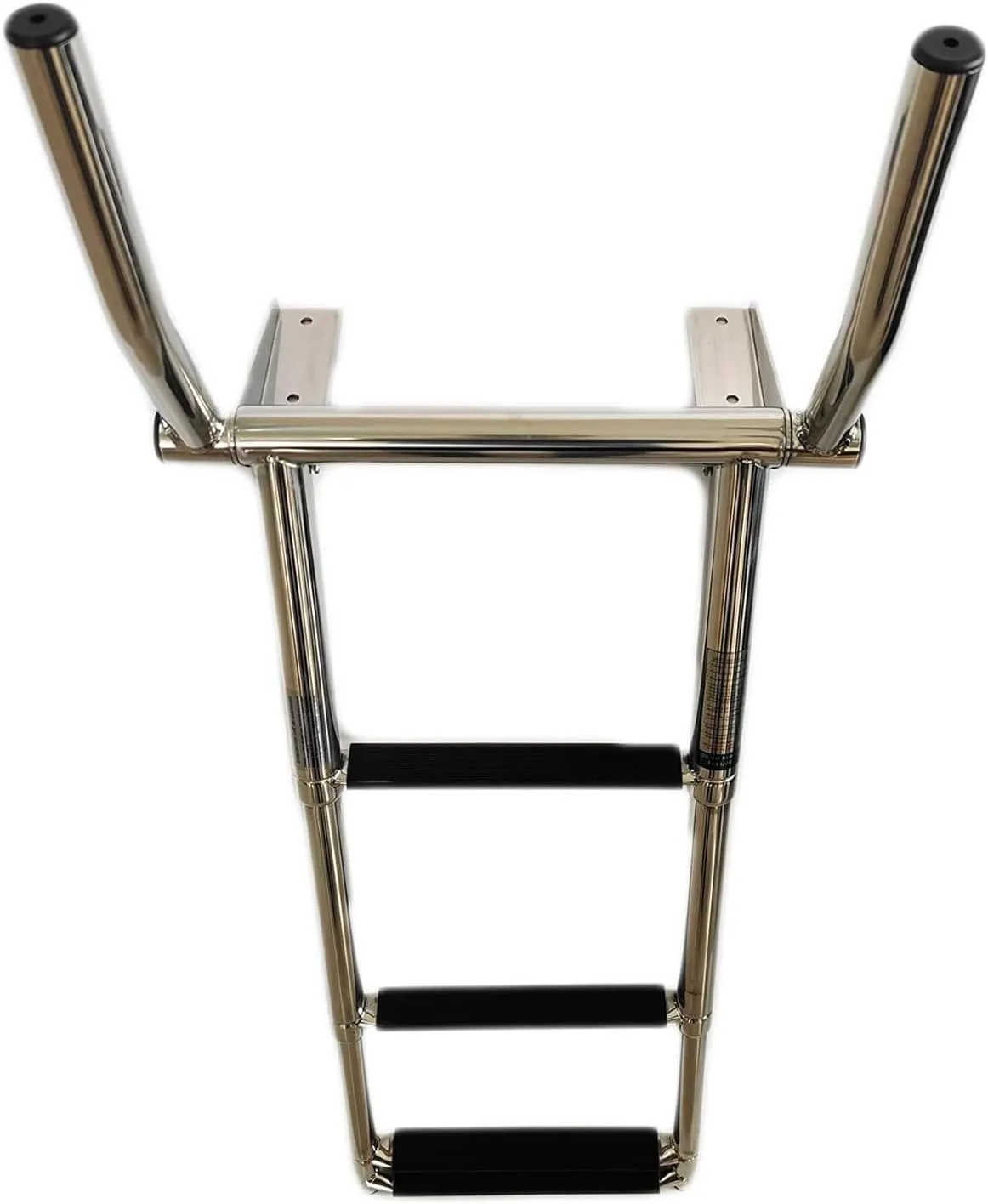 MARINE CITY 316 Grade Stainless Steel Anti-Slip Over Platform Telescoping Ladder with Retractable Handle (3 Step)