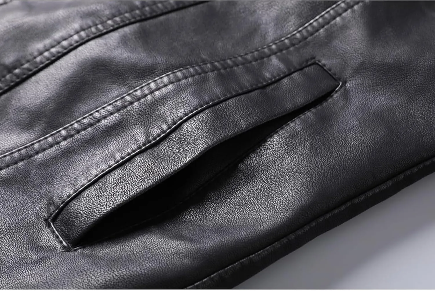 Men's Button Design Soft Leather Jacket Classic Lapel Car Moto Leathers Coat Male PU Outercoat Shirt Style Collar