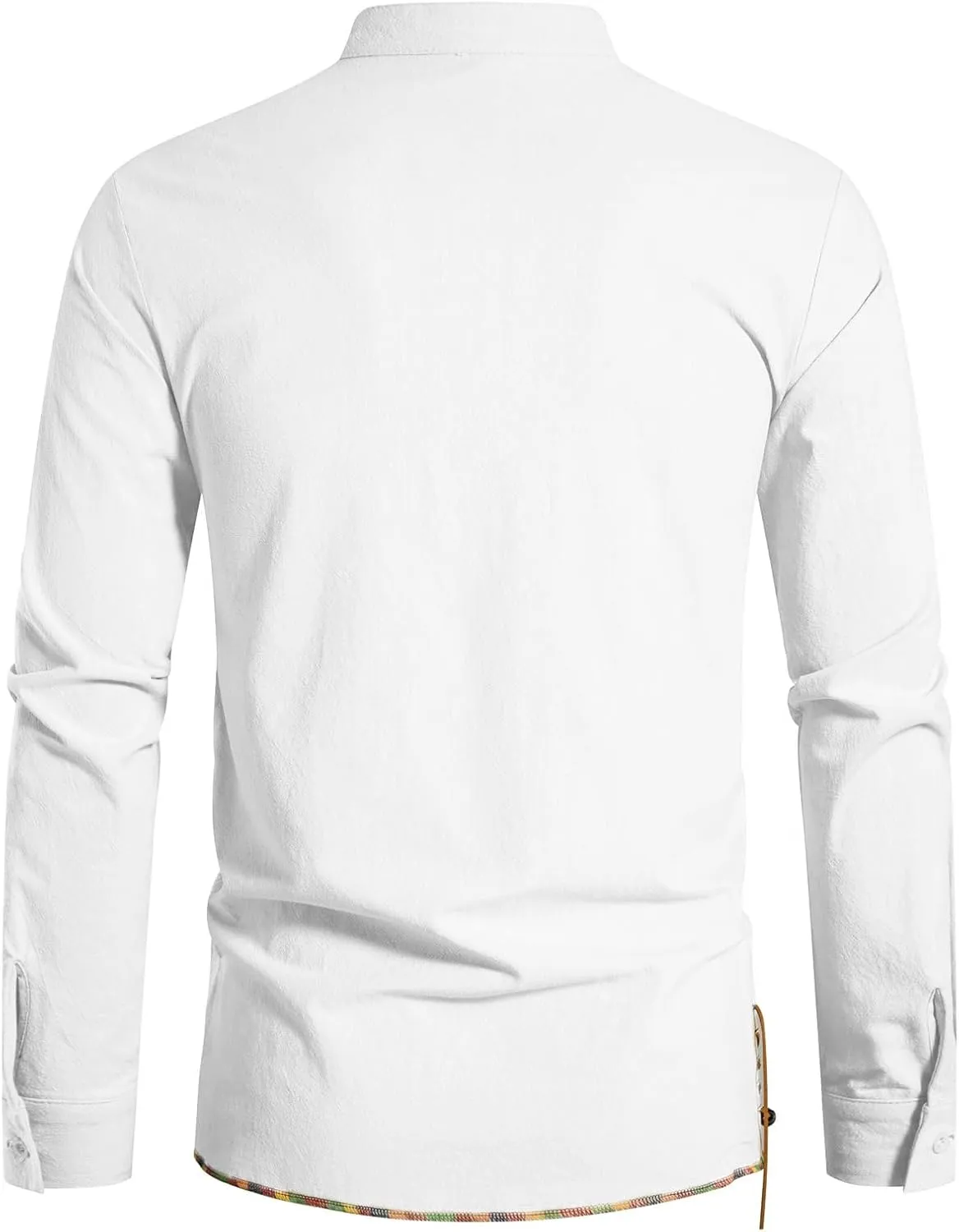 Men's Classic Shirts Lace Up Cotton Shirt Vintage Costume Long Sleeve Tops for Medieval Viking Hippie Halloween