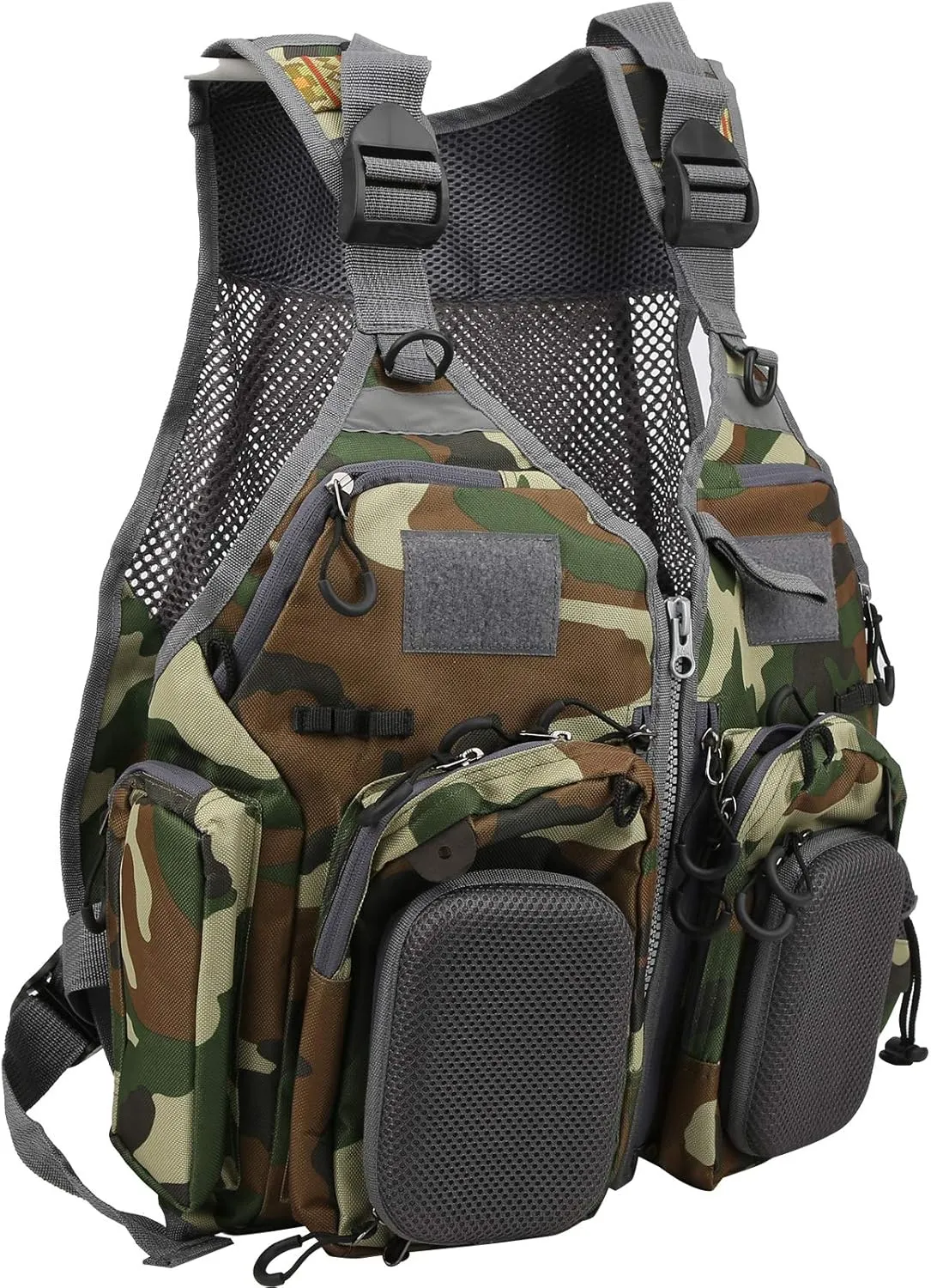 Men's Jacket, Outdoor Style Safety Vest with Reflective Strips Adjustable Buckles for Fishing Safari Travel
