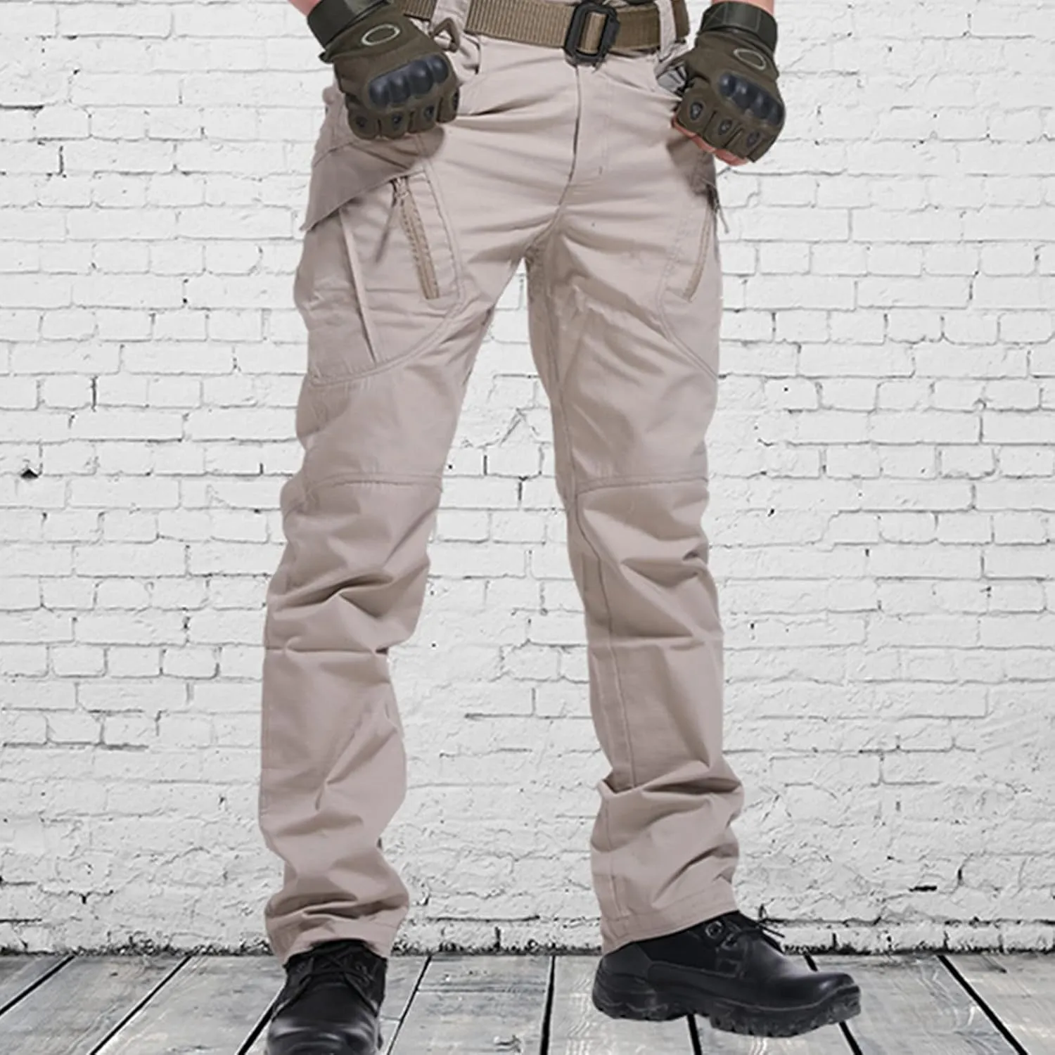 Men's Ripstop Work Pants, Water Resistant Tactical Pants, Outdoor Utility Cargo Operator EDC Straight/Cargo Trousers