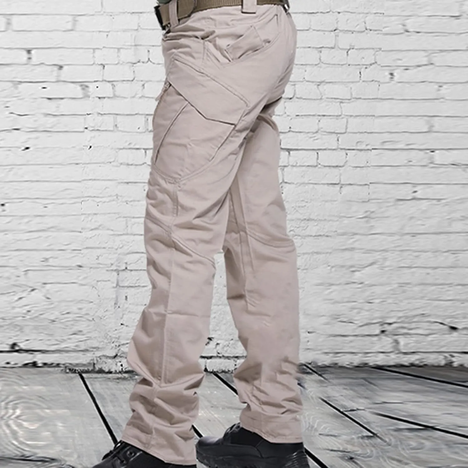 Men's Ripstop Work Pants, Water Resistant Tactical Pants, Outdoor Utility Cargo Operator EDC Straight/Cargo Trousers