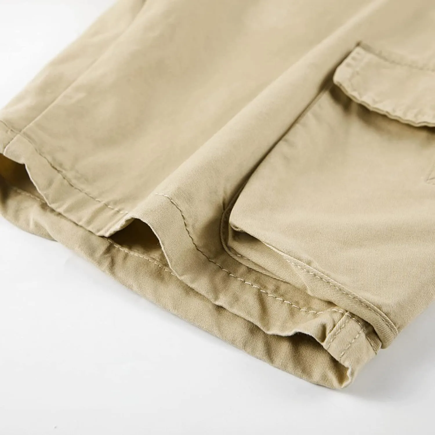Mens Slim Fit Shorts Casual Cotton Multi Pockets Solid Cargo Shorts Big and Tall Buckle Zipper Tooling Shorts