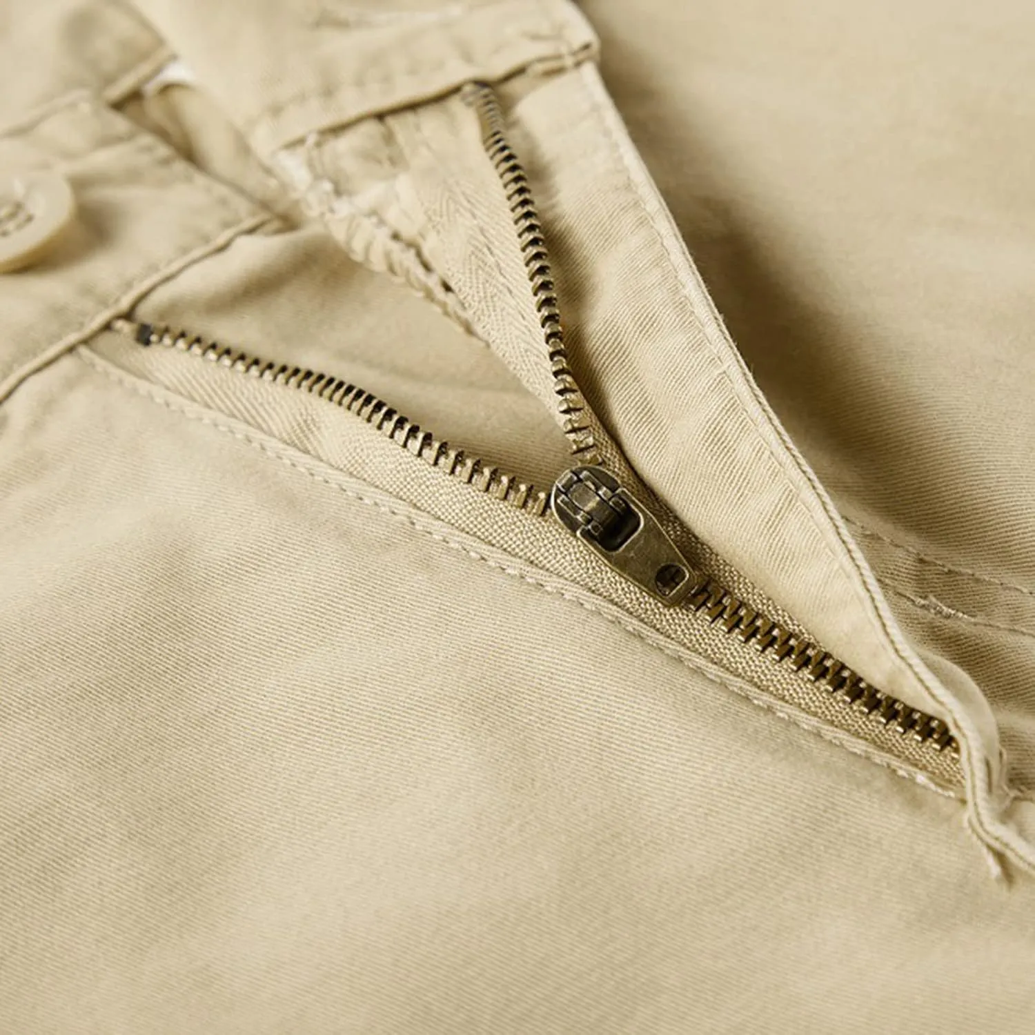 Mens Slim Fit Shorts Casual Cotton Multi Pockets Solid Cargo Shorts Big and Tall Buckle Zipper Tooling Shorts