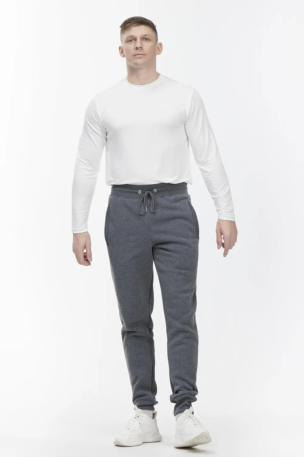 Mens Sweatpants with Pockets, 3 Pack Fleece Casual Jogger for Men Athletic Pants with Drawstring