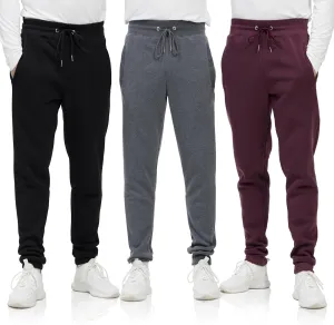Mens Sweatpants with Pockets, 3 Pack Fleece Casual Jogger for Men Athletic Pants with Drawstring