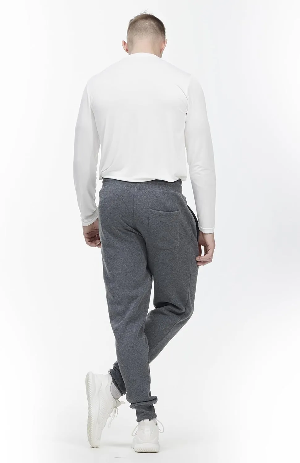 Mens Sweatpants with Pockets, 3 Pack Fleece Casual Jogger for Men Athletic Pants with Drawstring