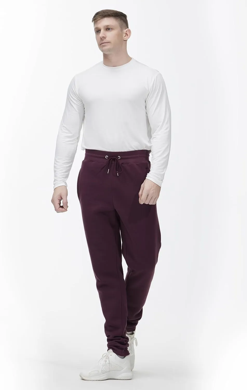 Mens Sweatpants with Pockets, 3 Pack Fleece Casual Jogger for Men Athletic Pants with Drawstring