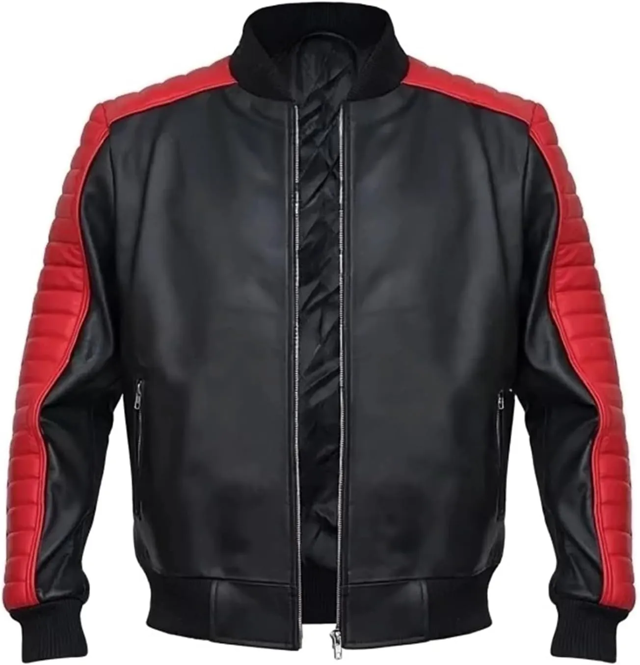 Miami The Vice Mens Stunt Ryan Team Gosling Fall Costume Guy Black Leather Jacket