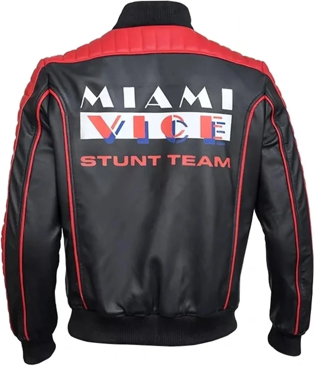 Miami The Vice Mens Stunt Ryan Team Gosling Fall Costume Guy Black Leather Jacket