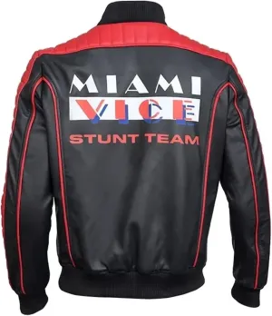 Miami The Vice Mens Stunt Ryan Team Gosling Fall Costume Guy Black Leather Jacket