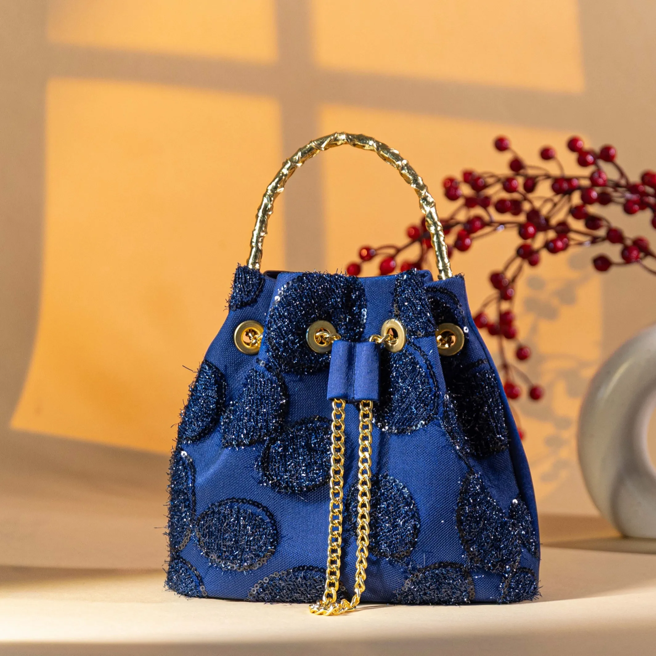 Midnight Blue Bucket Bag