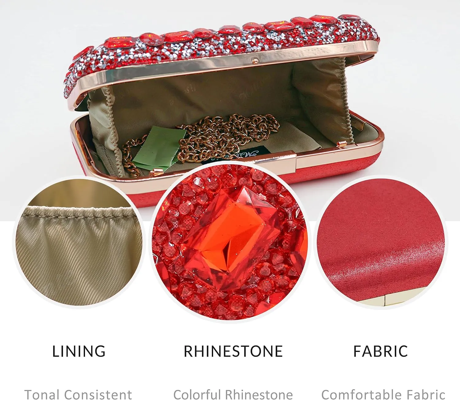 Milisente Clutch Purses For Women Crystal Clutches Evening Bags Gemstone Clutch Purse For Wedding Formal