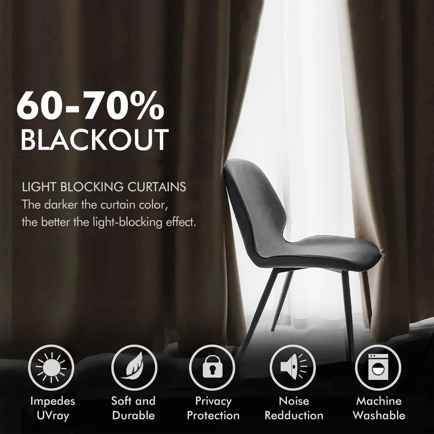 MIULEE 2 Panels Blackout Velvet Curtains Solid Soft Grommet Camel Beige Curtains Thermal Insulated Soundproof Room Darkening Drapes for Living Room Bedroom 52 x 84 Inch
