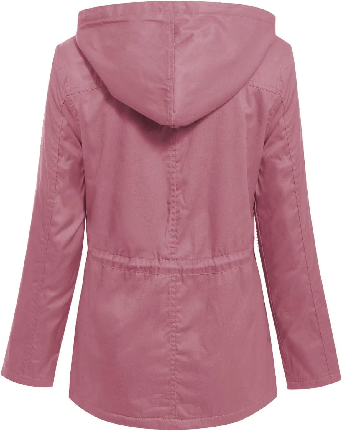 MixMatchy Women's Faux Fur Waist Drawstring Lightly Padded Utility Fashion Jacket Parka