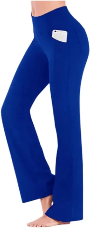 Mmoneyake Women's Yoga Pants with Pockets for Women Bootcut Wide Leg Pants Stretch Tummy Control High Waisted Workout Pants