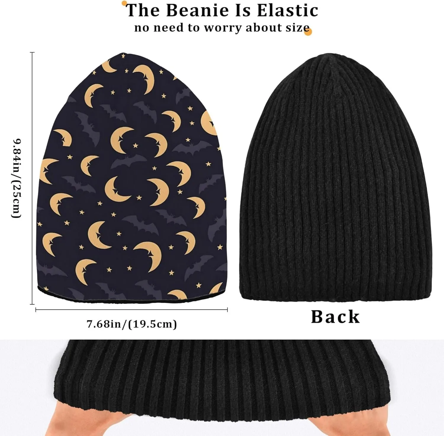 MNSRUU Black Beanie Hat Abstract Art Diamond Beanie Hat for Men Women Beanie Cap Roll-up Edge Skullcap