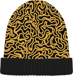 MNSRUU Black Beanie Hat Abstract Art Diamond Beanie Hat for Men Women Beanie Cap Roll-up Edge Skullcap