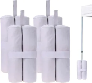 MOOCY White Sand Bags (120LBS) for Pop-Up Canopy Tent, 1680D Heavy Duty Weight Perfectly Matched With Gazebo/Patio Umbrellas, Set of 4