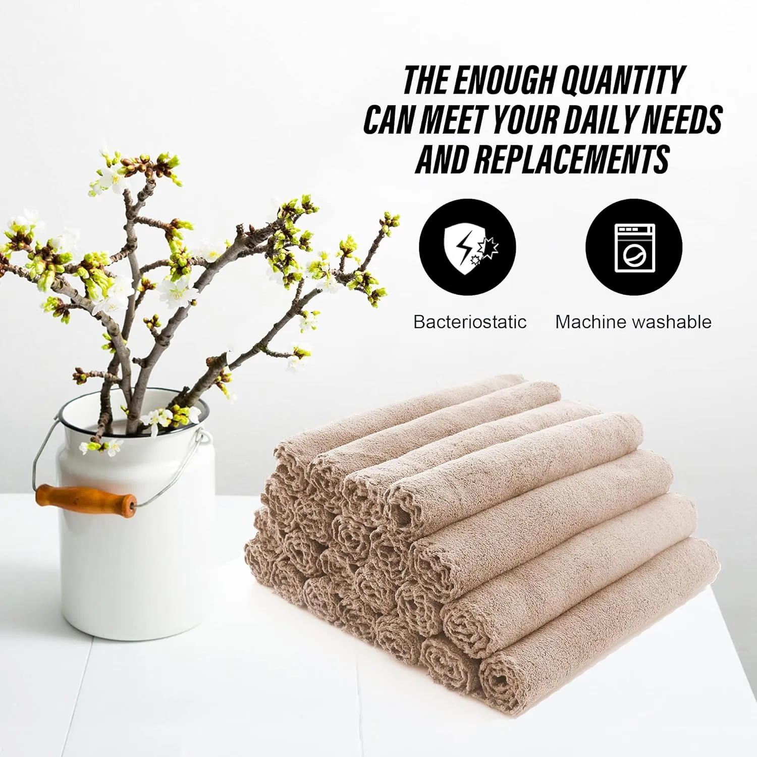 MOONQUEEN Ultra Soft Premium Washcloths Set - 12 x 12 inches - 72 Pack - Quick Drying - Highly Absorbent Coral Velvet Bathroom Wash Clothes (Brown)
