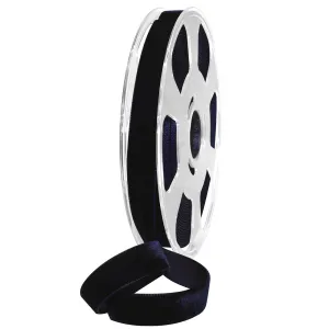Morex Ribbon Nylvalour Velvet Ribbon, Nylon, 5/8 inch by 11 Yards, Midnight Blue, Item 01215/10-638, 5/8" by 11 yd,
