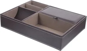 Multi-grid Jewelry Box Vintage Storage Case for Necklaces Pendants Watches Elegant Jewelry Collection Organizer for Bedroom Office Dressing Table
