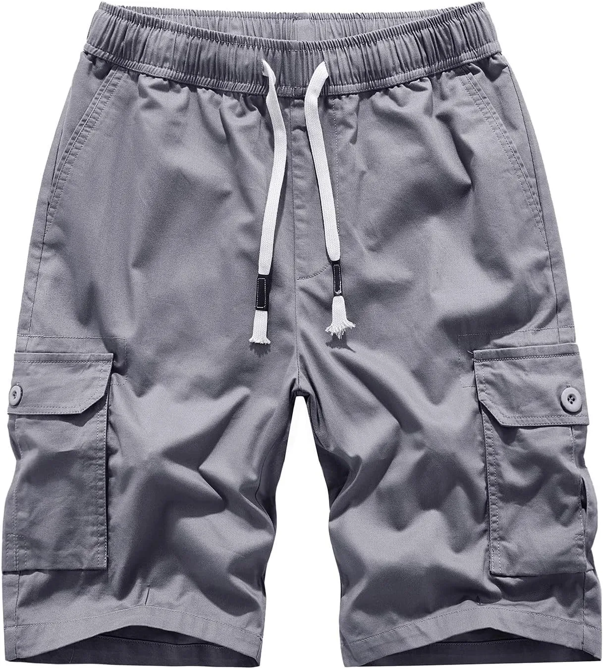 Muscularfit Camo Shorts for Men Big and Tall Drawstring Elastic Waist Cotton Camouflage Cargo Shorts Utility Tooling Shorts