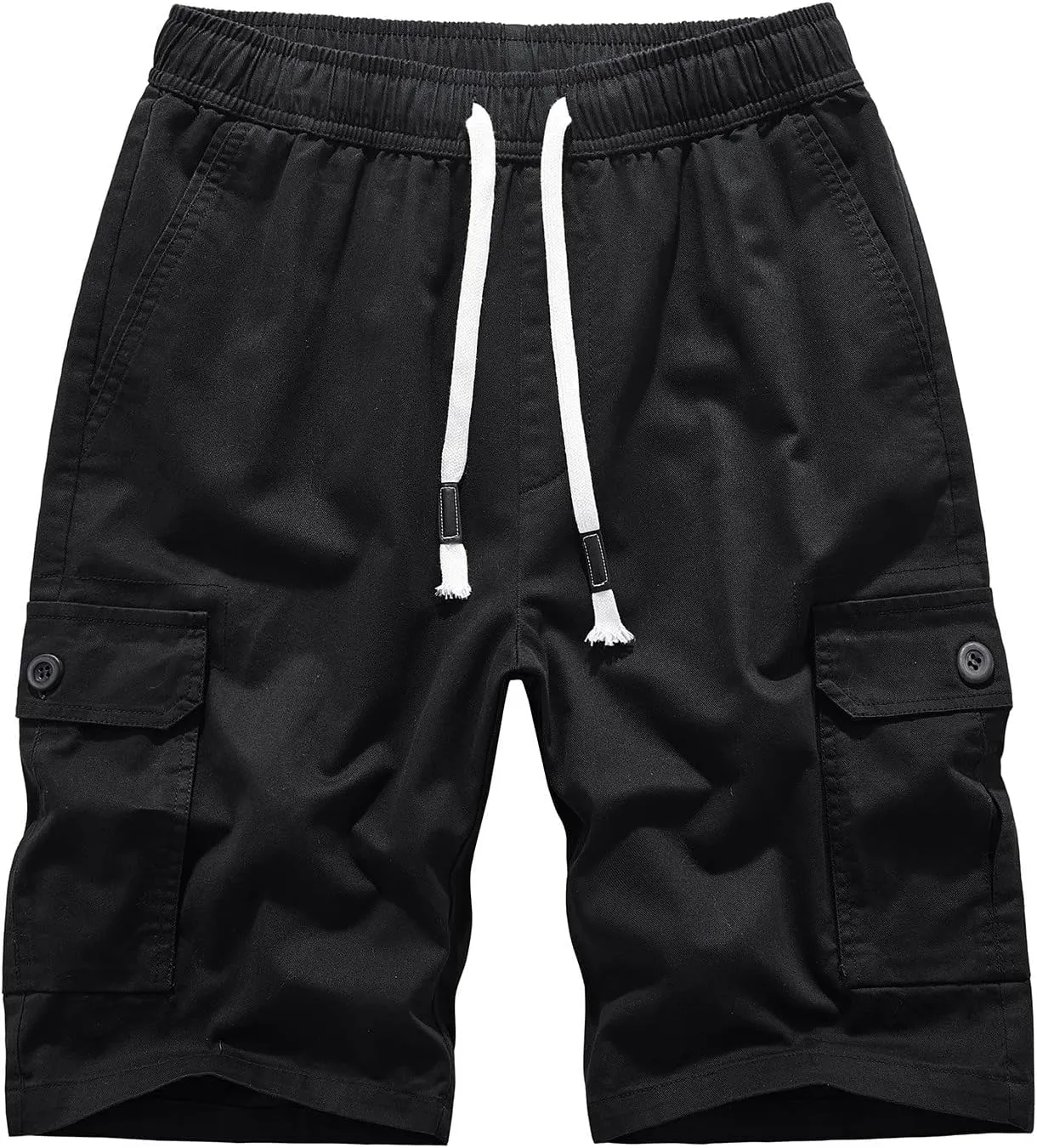 Muscularfit Camo Shorts for Men Big and Tall Drawstring Elastic Waist Cotton Camouflage Cargo Shorts Utility Tooling Shorts