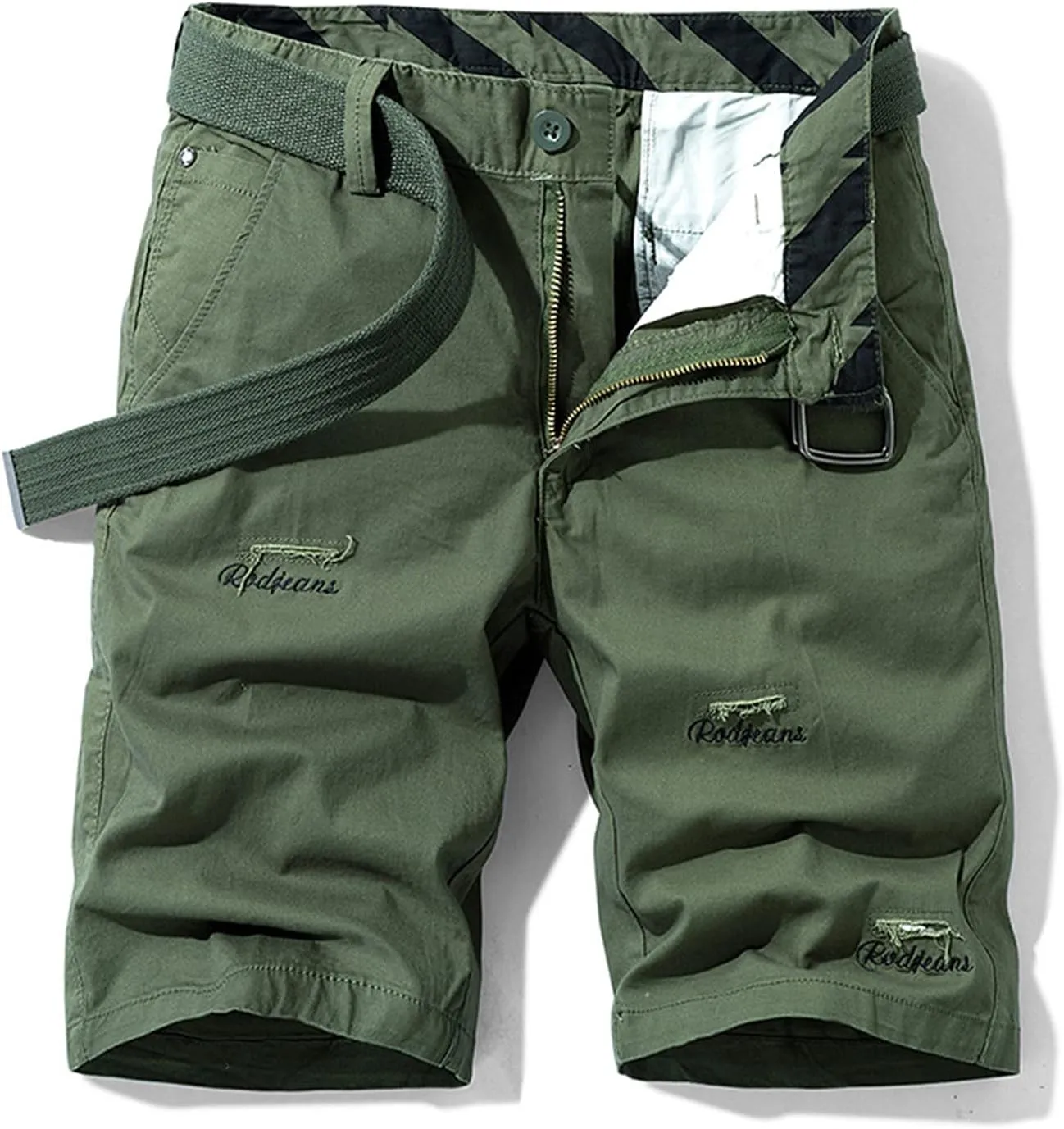 Muscularfit Summer Shorts for Men 2023 Waistband Multi Pockets Cargo Shorts 6" Inseam Casual Solid Cotton Tooling Shorts Work