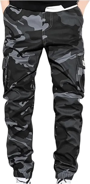 Muscularfit Sweatpants for Men Big and Tall Casual Camo Cargo Pants for Men Loose Jogger Running Sweatpants Joggers Athletic