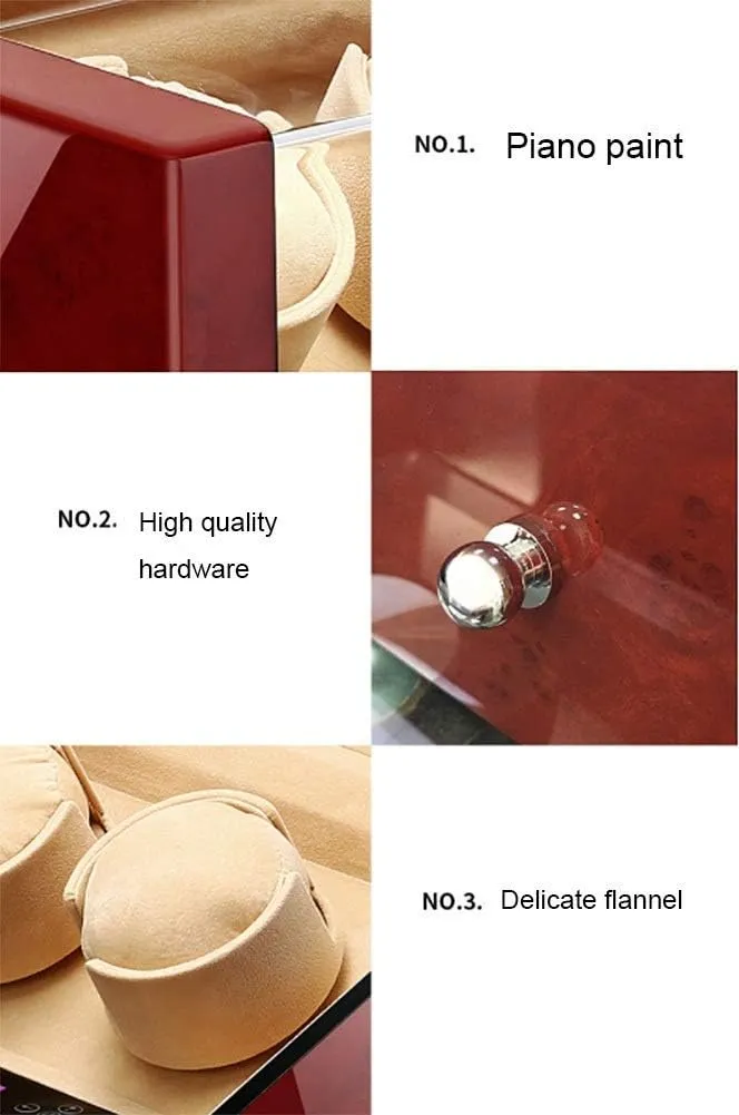 Mute Automatic Watch Winder with Drawer 4   7 Watch Winder Watch Box LCD Digital Display 5 Rotation Modes Piano Lacquer Soft Cushions