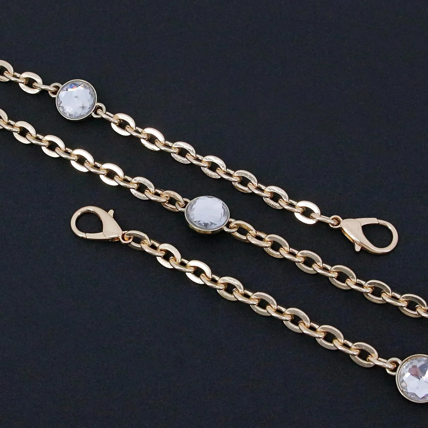 Naimo Rhinestone Bag Chain Extender Purse Chain Strap Crystal Handbag Chains Shoulder Crossbody Bag Replacement Metal Chain Bag Accessories