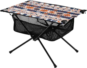 Native American Tribal Portable Folding Camping Table, Compact Lightweight Beach Table with Carrying Bag for Outdoor Picnics, BBQs, Camp