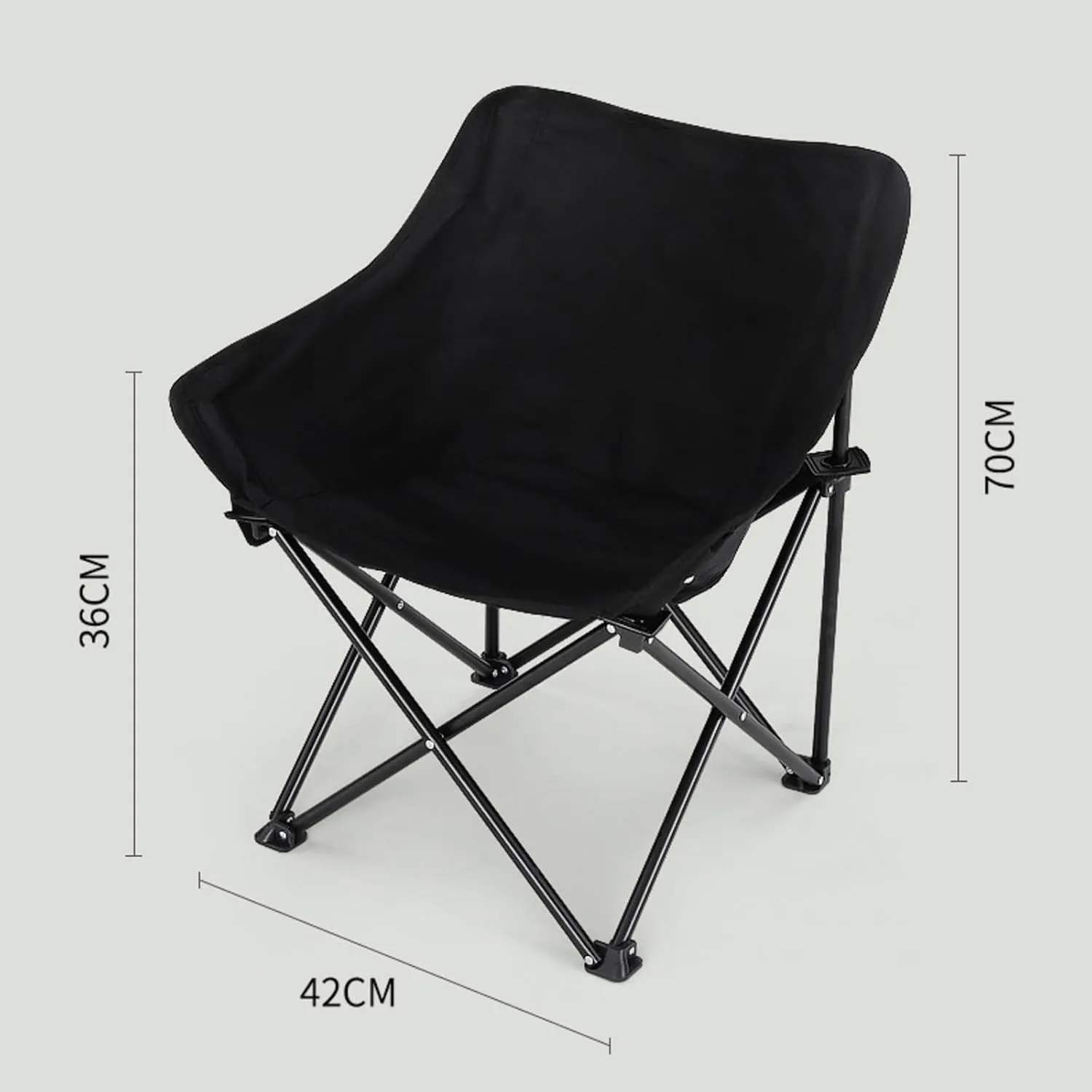 NIBHZ Foldable Hunting Chair, Outdoor Chair with Metal Frame & Comfortable Backrest & Mesh Seat, Convenient Transport, for Hunting, Camping, Picnic,Black