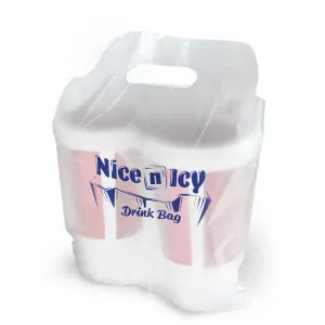 Nice-n-Icy Drink Carrier Bag White HDPE Plastic