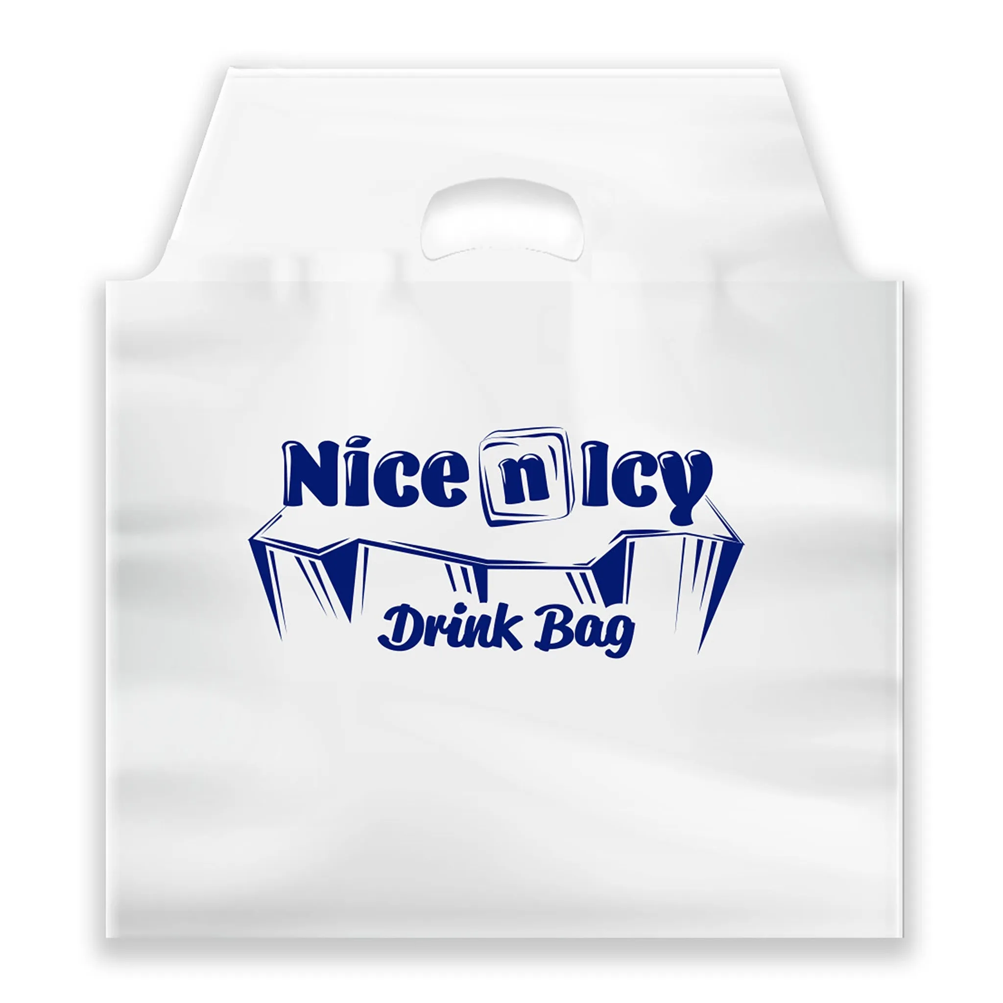 Nice-n-Icy Drink Carrier Bag White HDPE Plastic