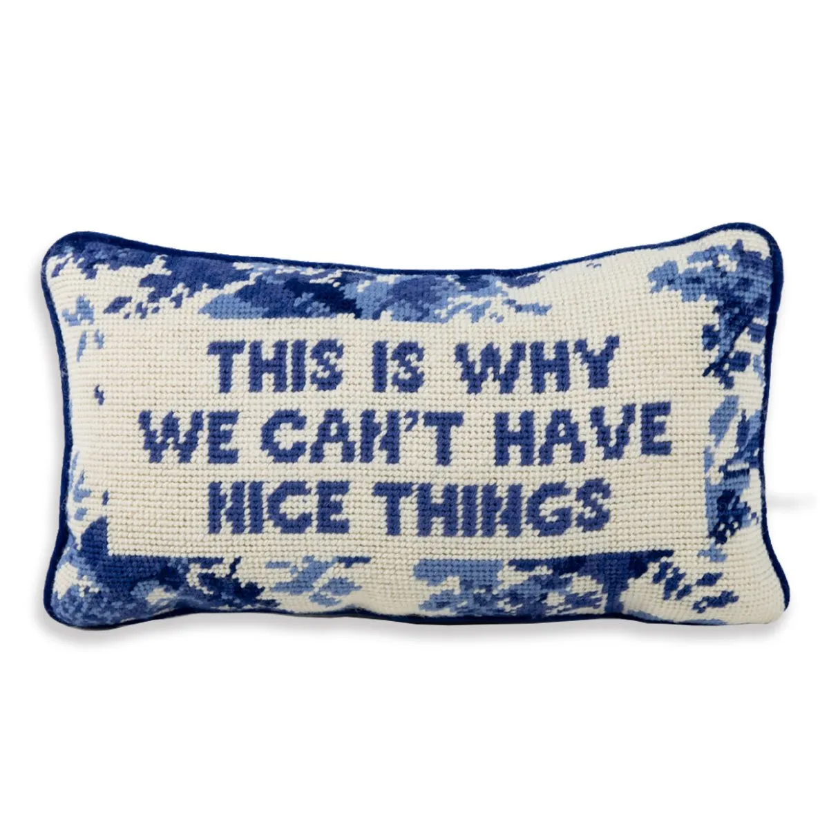 Nice Things Needlepoint Throw Pillow