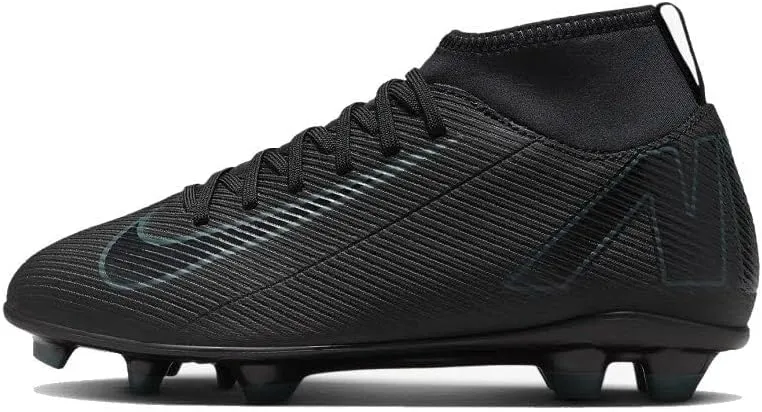 Nike Jr. Mercurial Superfly 10 Club Little/Big Kids' MG High-Top Soccer Cleats (FQ8318-002, Black/Deep Jungle/Black) Size 5