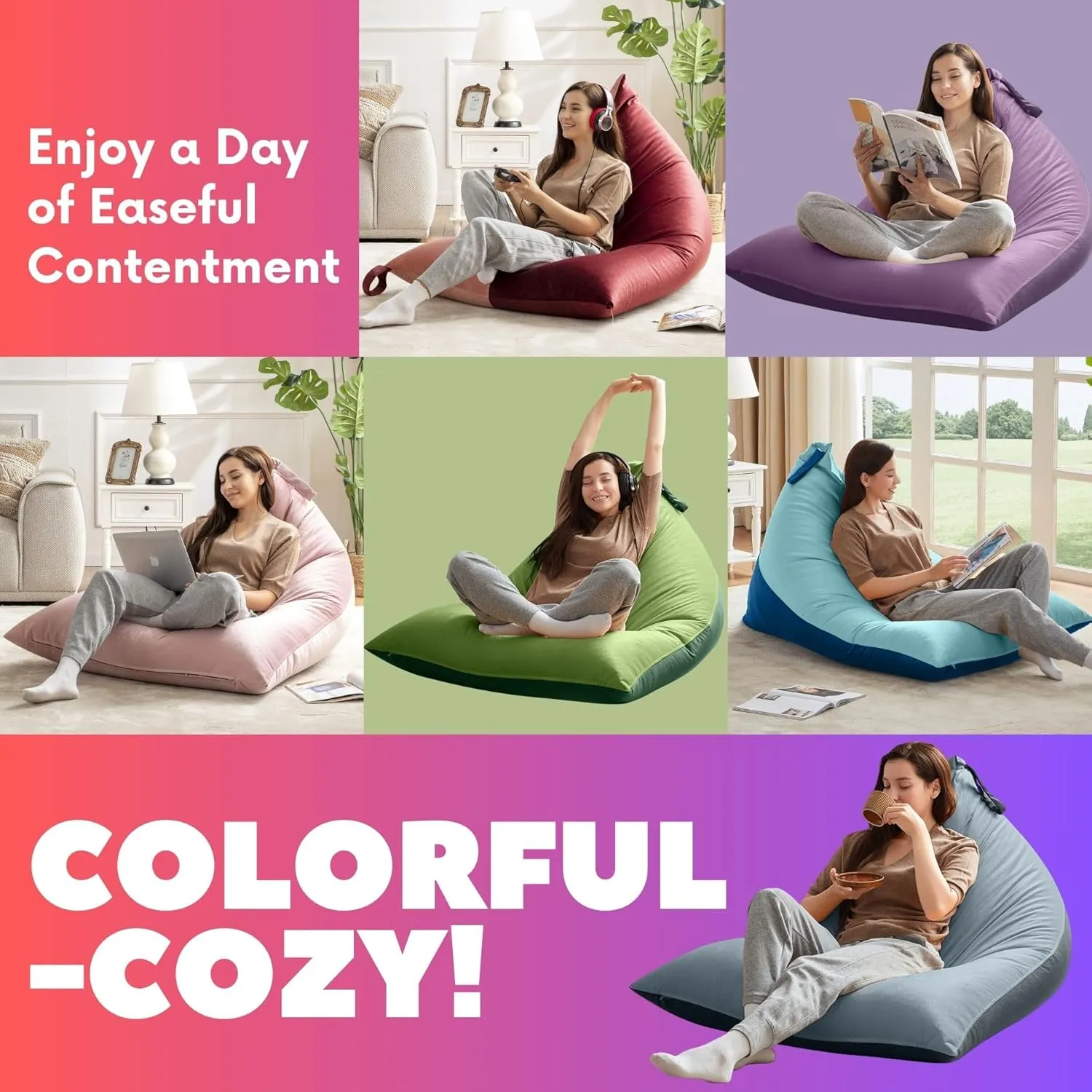 Nobildonna 4ft Bean Bag Chair Cover (No Filler) for Adults, 400L Extra Large Premium Velvet Beanbag Chair Cover, Washable Beanbag Without Filling Ultra Soft Triangular Lazy Sofa Cover (Cyan Blue)
