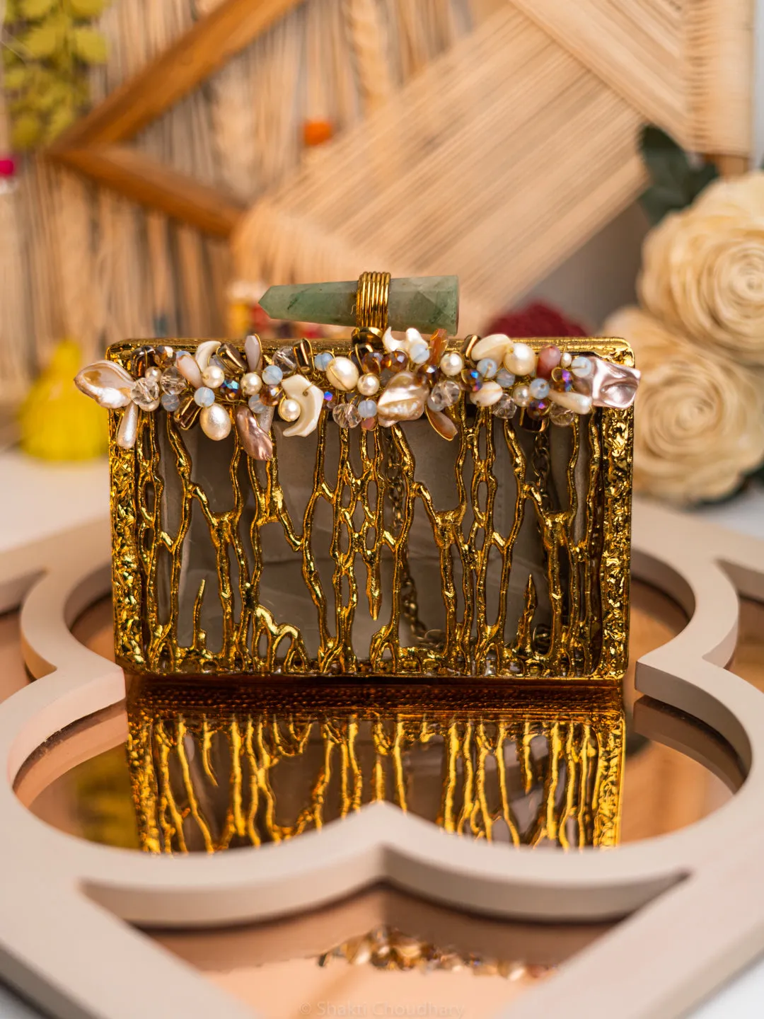 NR By Nidhi Rathi Embellished Embellished Box Clutch