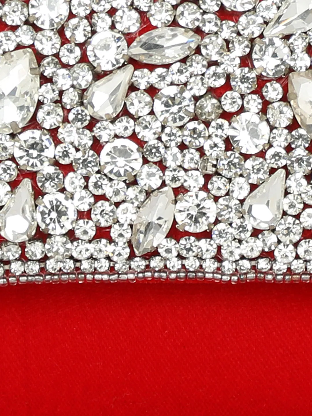 NR By Nidhi Rathi Embellished Suede Foldover Clutch