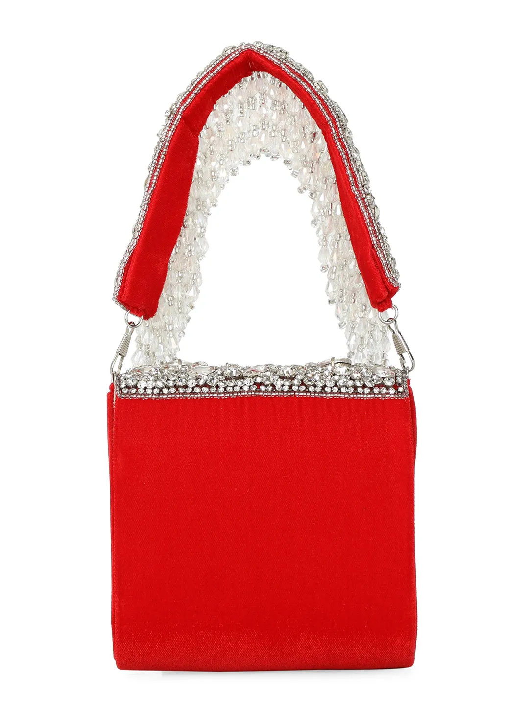 NR By Nidhi Rathi Embellished Suede Foldover Clutch
