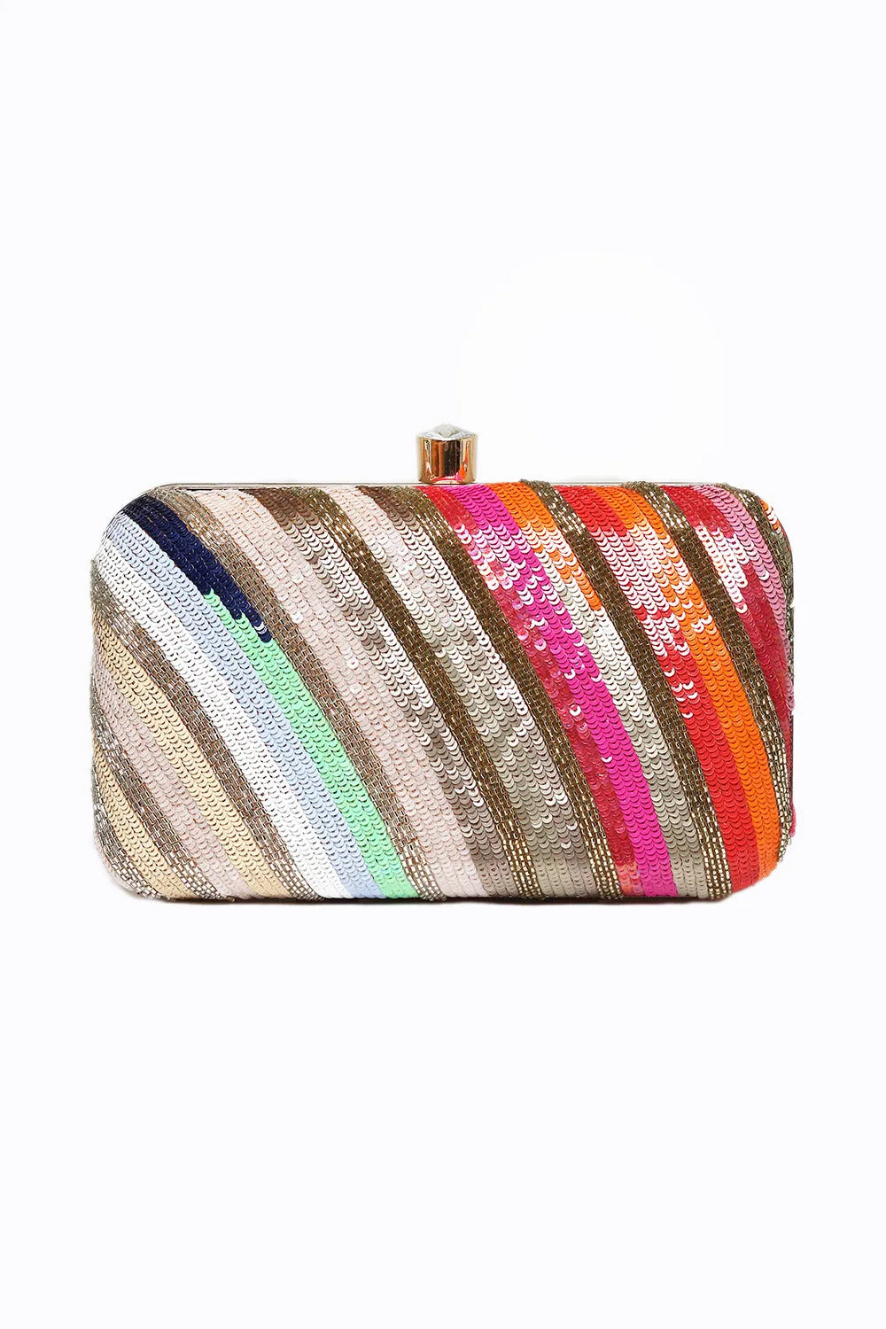 NR By Nidhi Rathi Women Gunmetal-Toned Pink Embroidered Embellished Box Clutch
