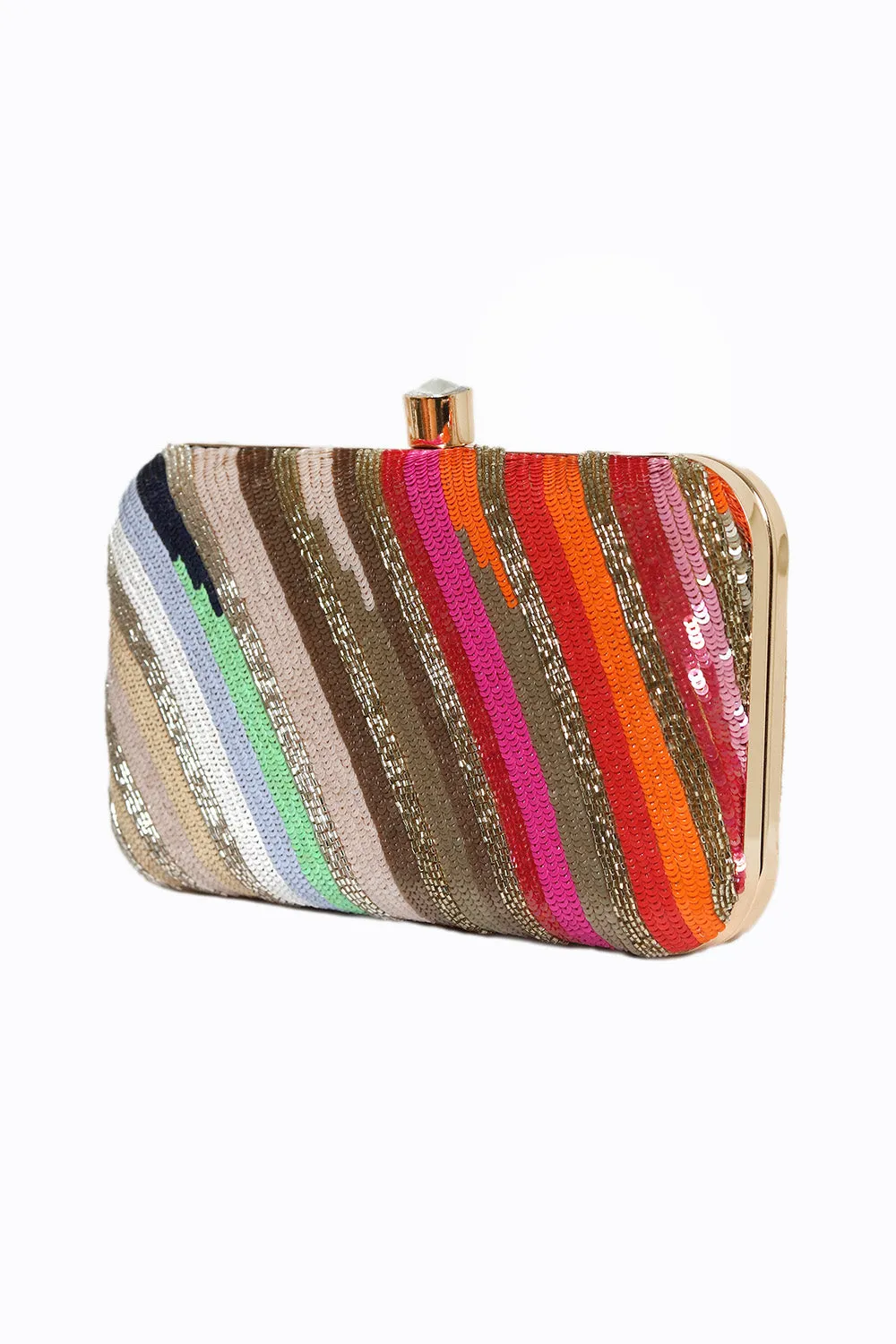 NR By Nidhi Rathi Women Gunmetal-Toned Pink Embroidered Embellished Box Clutch