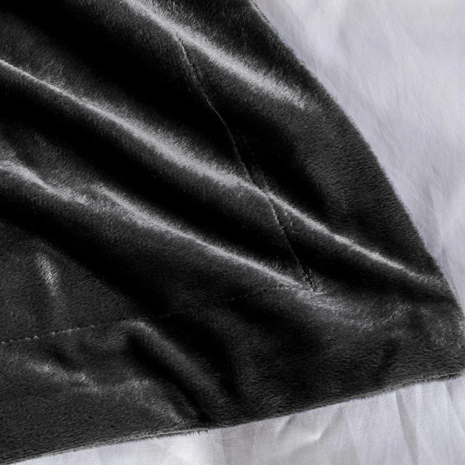 NTBAY Velvet Twin Duvet Cover Set, 3 Pieces Zippered Flannel Comforter Cover Set, Black