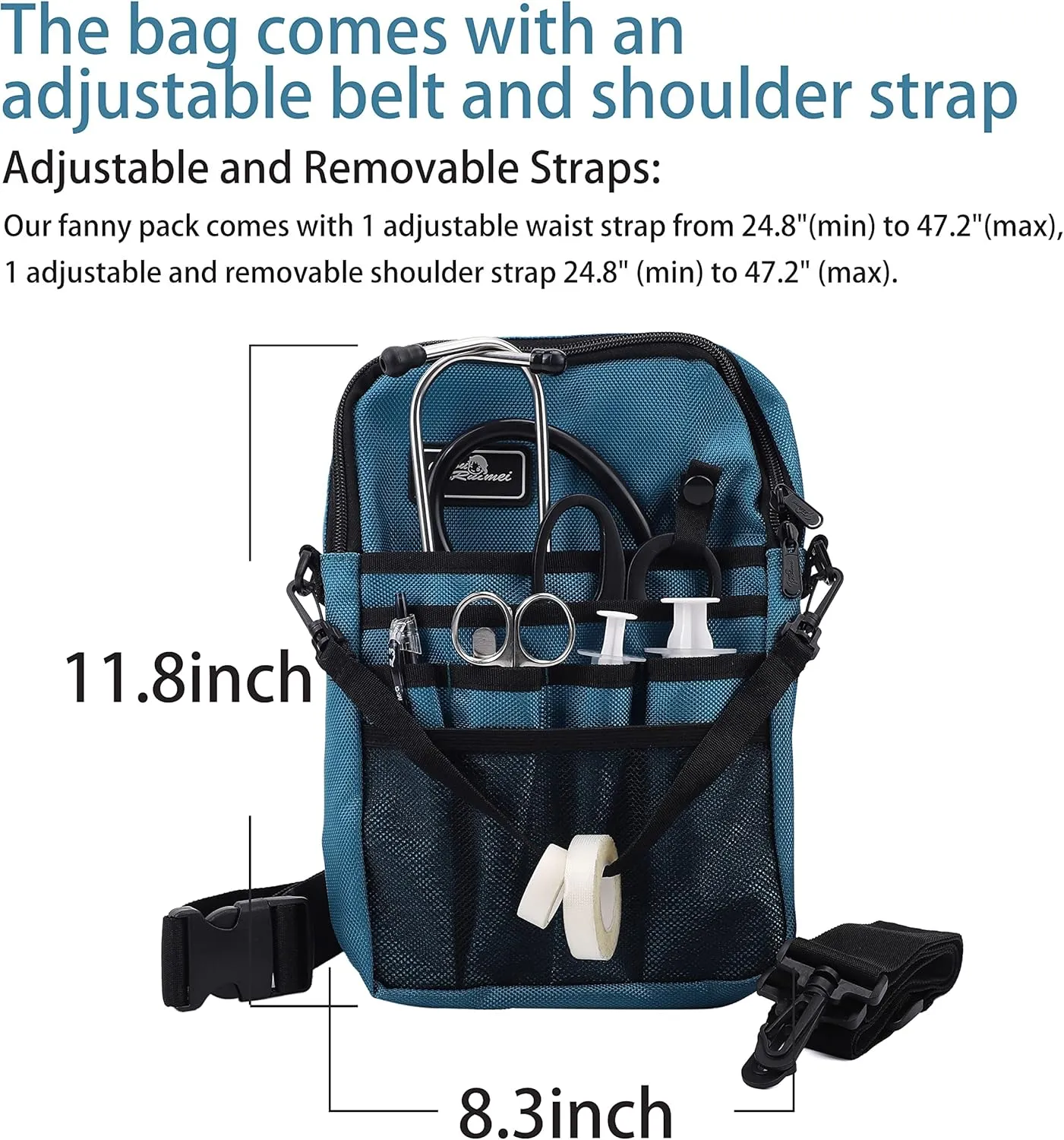 Nurse Belt Organizer Pouch,Medical Fanny Pack for Nurses,Nurse Fanny Pack with Stethoscope Holder(YRHS-KB-HLL)