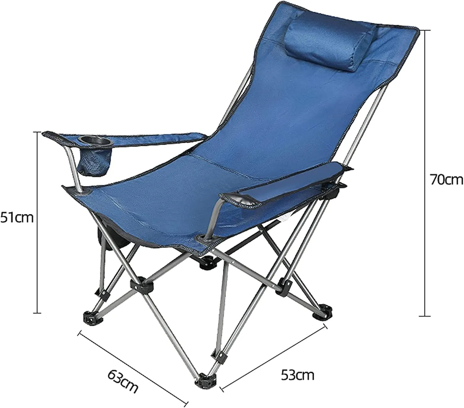 Office Chair, Camping Chairs Outdoor Furniture Beach Chairs Outdoor Folding Chair Portable Lawn Folding Seat Armchair with Cup Holder Pillow and Carry Bag Leisure Recliner Stool Folding Chairs Patio