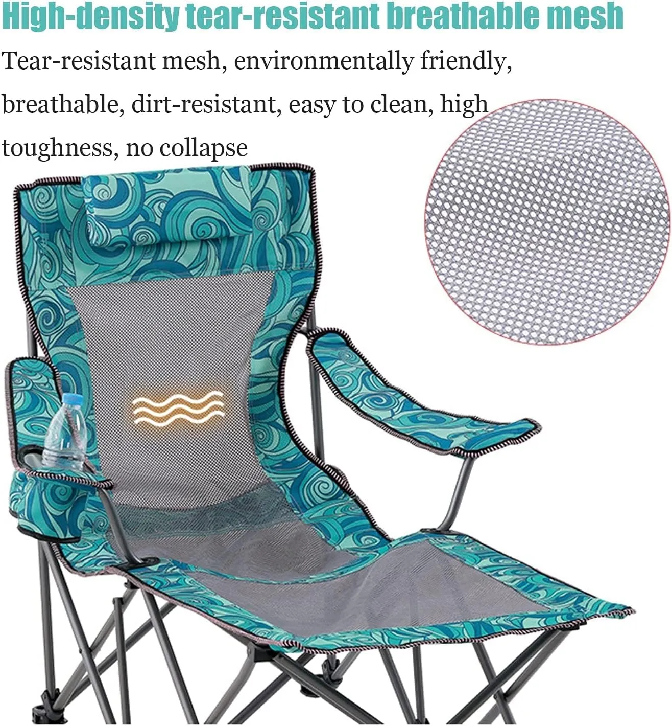 Office chair , Camping Chairs Outdoor Furniture Beach Chairs Portable Camping Chair With Footrest Mesh Backrest Folding Reclining Lunch Break Bed Sitting Lying Dual-Purpose Beach Seat Folding Chairs P