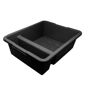 Omcan 21″ x 17″ x 7″ Polypropylene Black Divided Bus Box / Dish Box