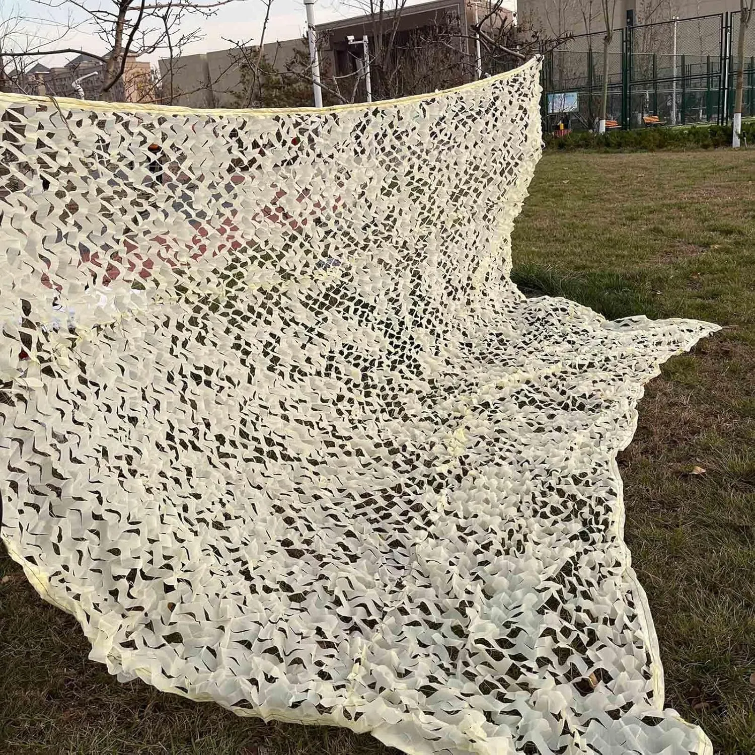 Outdoor Camouflage Netting, Military Camouflage Net, Reinforced Camo Sunshade Netting, Anti-Uv/Anti-Aging, for Camping, Hunting, Bird Watching, Photography, Decoration,Beige-7x10m/26.2x32.8ft